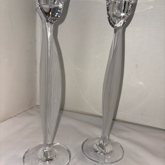 Elegant Glass Candle Holders Set of 2 Mikasa Tulip Crystal candle Holders - Picture 10 of 10